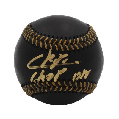 Radtke Sports 16735 Cristian Pache Signed Atlanta Braves Rawlings Official Major League Black MLB Baseball - with Chop On Inscription 