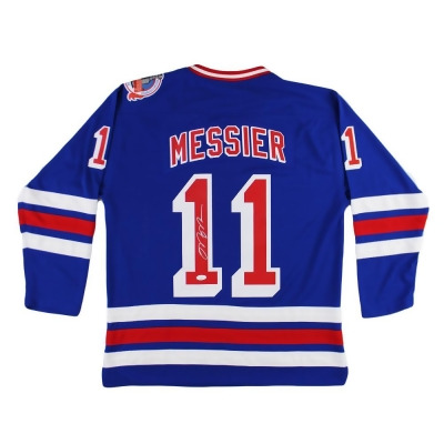 Radtke Sports 23881 Mark Messier Signed York Rangers Mitchell & Ness 1993 NHL Jersey, Blue 