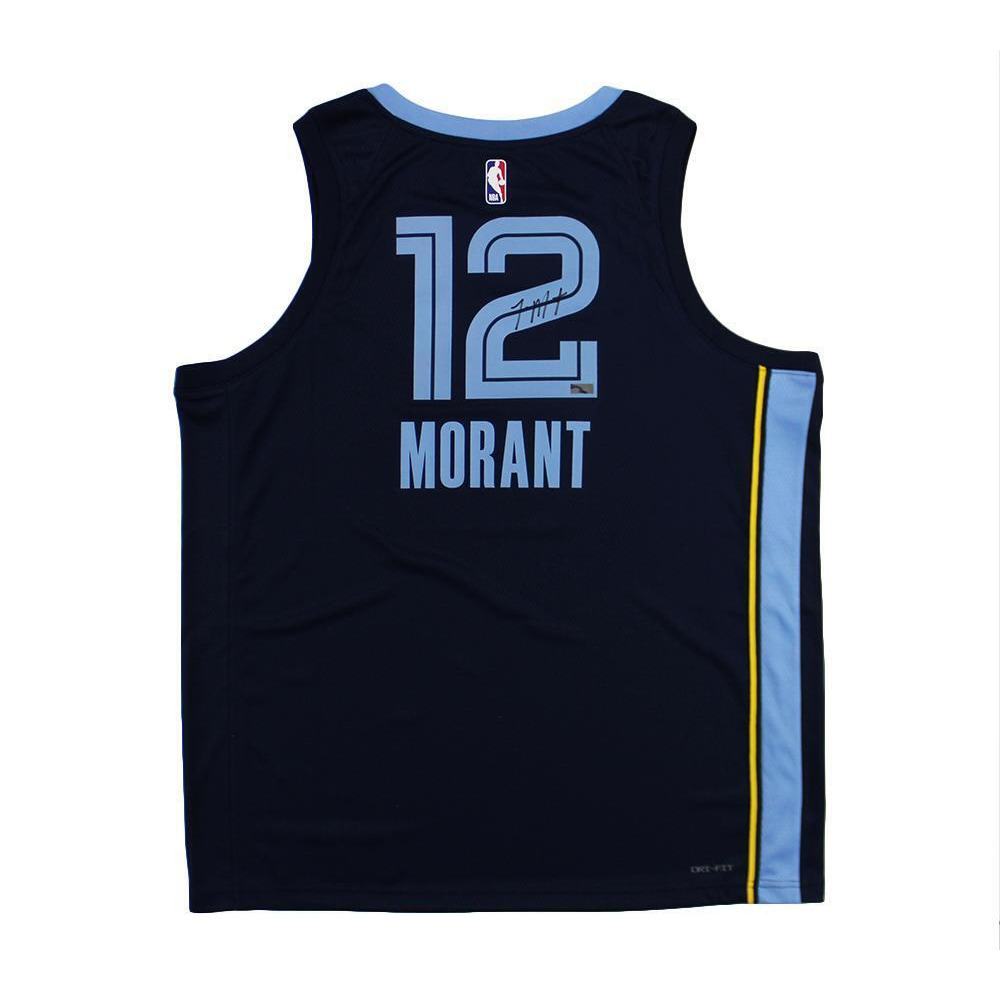 Radtke Sports 23310 Ja Morant Signed Memphis Grizzlies Nike Swingman NBA Jersey, Navy Blue