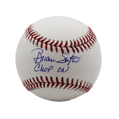 Radtke Sports 20552 Brian Snitker Signed Atlanta Braves Rawlings Official Major League MLB Baseball with Chop On Inscription, White 