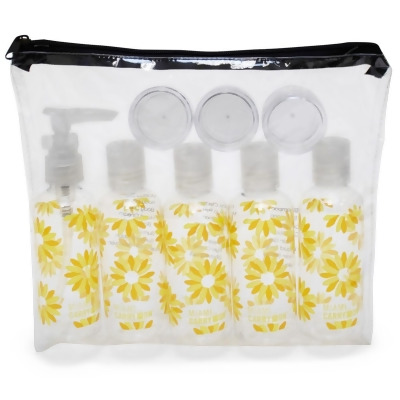 Miami CarryOn TRBT08DS 9 Piece TSA Approved Travel Bottle Set - BPA Free (Daisies) 