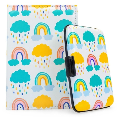 Miami CarryOn RFIDWSNERW RFID Protected Wallet and Passport Cover Set (Neon Rainbows) 