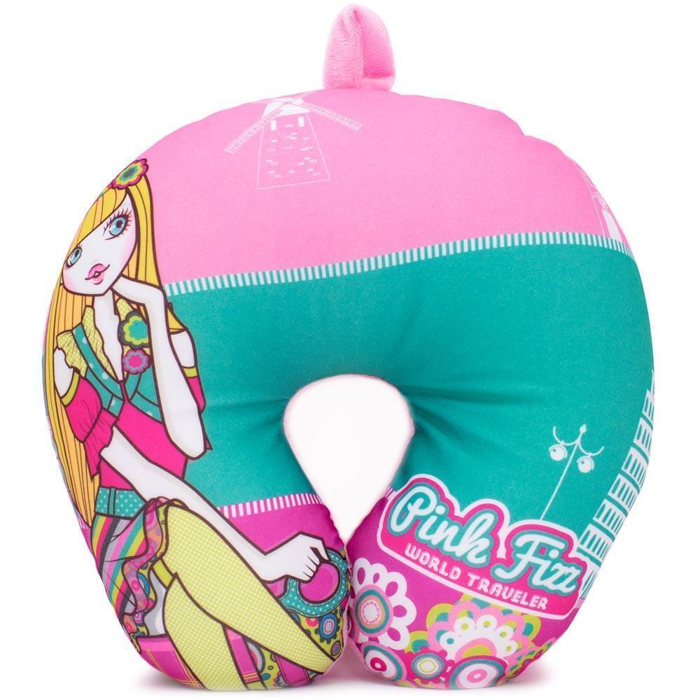 Pink Fizz TLUPWPFBG Glamorous Microbeads Travel Neck Pillow for Girls (Lulu)