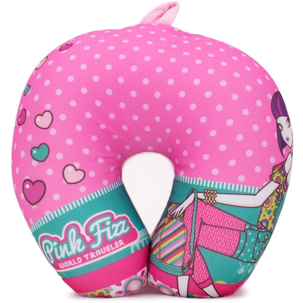 Pink Fizz TLUPWPFHS Glamorous Microbeads Travel Neck Pillow for Girls (Kiera)