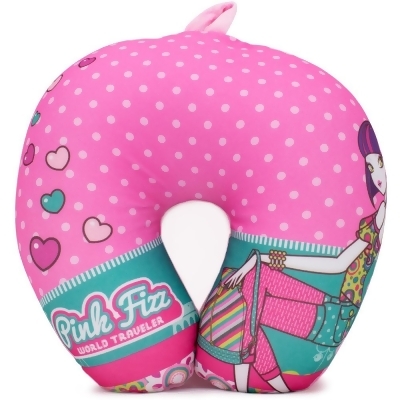 Pink Fizz TLUPWPFHS Glamorous Microbeads Travel Neck Pillow for Girls (Kiera) 