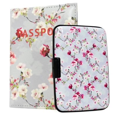 Miami CarryOn RFIDWSBLS RFID Protected Wallet and Passport Cover Set (Blossom) 