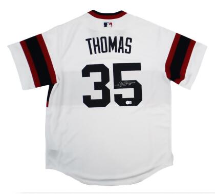 Radtke Sports 23929 Frank Thomas Signed Chicago White Sox Nike Cooperstown Throwback MLB Jersey, White 