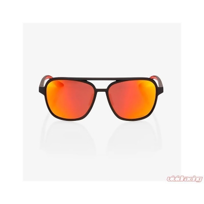 100 Percent 60017-00002 Kasia Sunglasses, Soft Tact Black & Hiper Red Multilayer Mirror Lens 