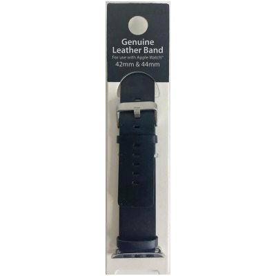 Tzumi 18062844BKW2 44 mm Leather Watch Band for Apple, Black 
