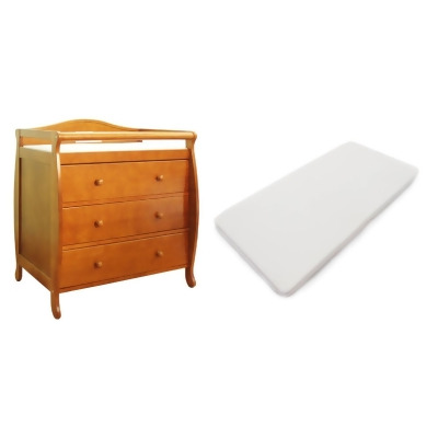 AFG Baby Furniture 3358O-3353-1 Grace 3-Drawer Changing Table with Changing Pad, Oak 