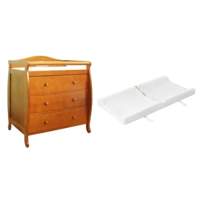 AFG Baby Furniture 3358O-554 Grace 3-Drawer Changing Table with Contoured Changing Pad, Oak 