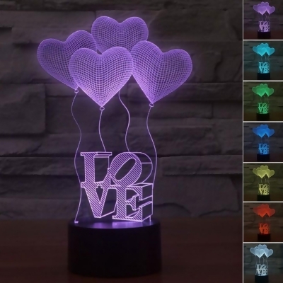 EcoGear FX HOM-3DLITE-HEART Heart LED Table Night Light Perfect Gift for Womens 