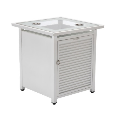 LeisureMod WHS20W 22 x 20.5 x 20.5 in. Walbrooke Patio Square Tank Holder with Slats Design, White 
