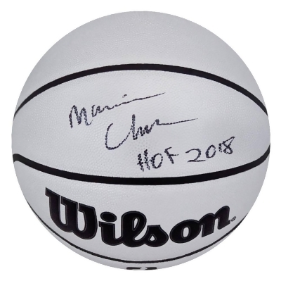 Schwartz Sports Memorabilia CHEBSK207 Maurice Cheeks Signed Wilson Platinum Full Size NBA Basketball with HOF 2018 