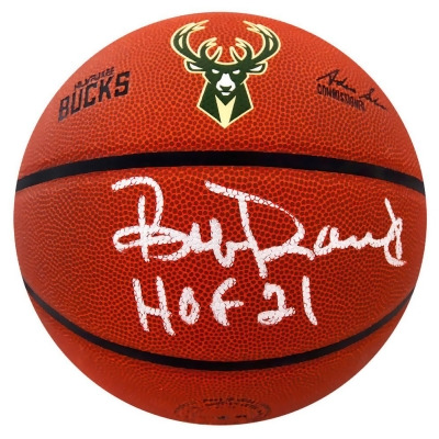Schwartz Sports Memorabilia DANBSK210 Bob Dandridge Signed Milwaukee Bucks Logo Wilson NBA Basketball with HOF 21 