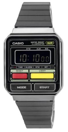 Casio A120WEGG-1B Unisex Casio Vintage Digital Stainless Steel Bracelet Quartz Watch