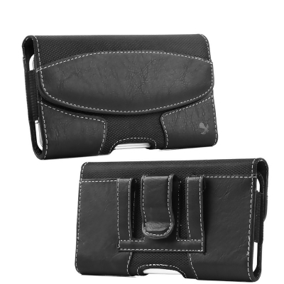 Dream Wireless LPLGGFLU19HBK 6.75 x 3.75 x 0.75 in. Luxmo No.19 Horizontal Universal Suede Leather Pouch, Black - Large 