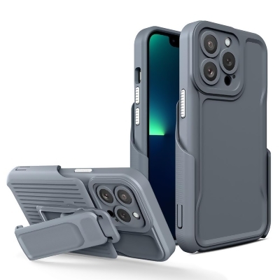 Dream Wireless HSCIP14P-0049-GY 6.1 in. Explore Max Series Premium Holster Combo Case Secure Clip-On Holster & Camera Opening for iPhone 14 Pro - Grey 