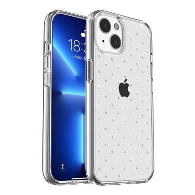 Dream Wireless FTCIP14-CLRD-CL 6.1 in. Clarity Diamond Collection Thick Clear Protective Case with High Quality TPU & Embedded Spot Swarovski Diamond for iPhone 14 & iPhone 13 - Clear 