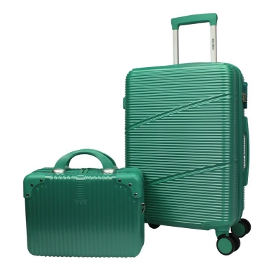 World Traveler WT201-2-GREEN World Traveler Highways 2-Piece Hardside Carry-On Spinner Luggage Set - Green 