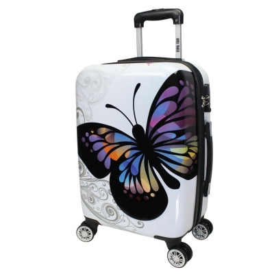 World Traveler 24DM110-20 World Traveler Butterfly 20-Inch Carry-On Hardside Expandable Spinner Luggage 