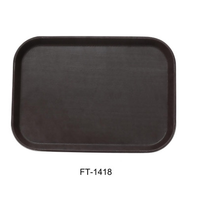 Yanco FT-1418 18 x 14 in. Serving Tray with Fiber Glass, Brown - Pack of 12 
