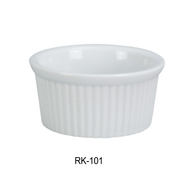 Yanco RK-101 1 oz Fluted Porcelain Ramekin, Super White Color - 2.25 x 1 in. - Pack of 72 