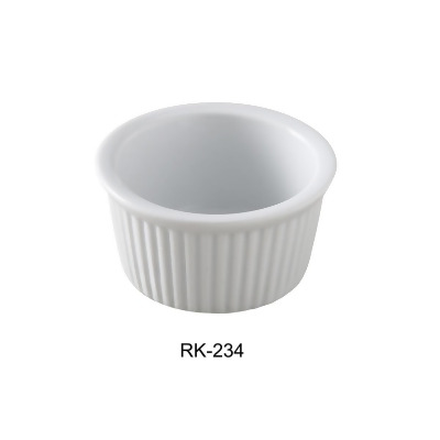 Yanco RK-234 2.75 oz Porcelain Fluted Ramekin, Super White Color - 3 x 1.25 in. - Pack of 48 