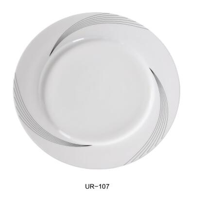 Yanco UR-107 7.5 in. Dia. Porcelain Bread Plate, Bone White - Pack of 36 