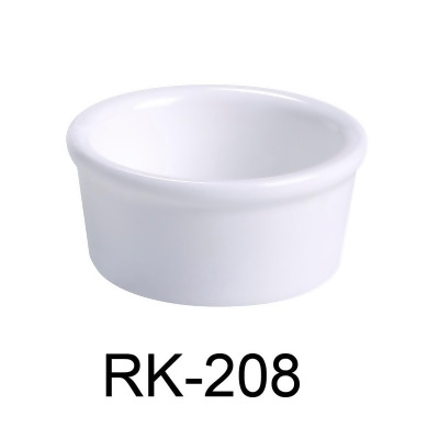 Yanco RK-208 2 x 4.125 in. Dia. Porcelain Smooth Ramekin, Super White - 8 oz - Pack of 36 