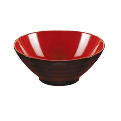 Yanco CR-586 48 oz Two-Tone Noodle Bowl, Black & Red - 3.25 x 9 in. - Pack of 24 - 