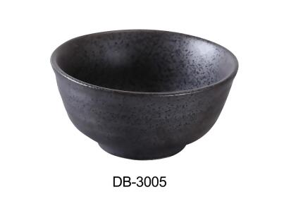 Yanco DB-3005 4.5 in. Diamond Black Collection Rice Bowl, Matte Glaze - 10 oz - 2.25 in. - Pack of 36 