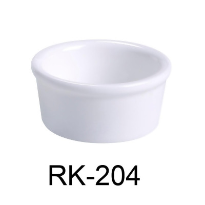 Yanco RK-204 1.5 x 3.25 in. Dia. Porcelain Smooth Ramekin, Super White - 4 oz - Pack of 48 