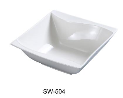 Yanco SW-504 4 in. Porcelain Dessert Square Bowl, Bone White - 5 oz - Pack of 36 