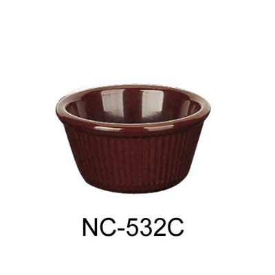 Yanco NC-532C 4 oz Fluted Ramekin, Chocolate - 1.5 x 3.375 in. - Pack of 72 