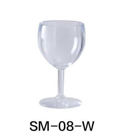 Yanco SM-08-W 8 oz Stemware Wine Glass, Clear - 3 x 5.5 in. - Pack of 24 