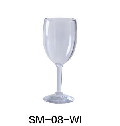 Yanco SM-08-WI 8 oz Stemware Wine Glass, Clear - 2.75 x 7 in. - Pack of 24 