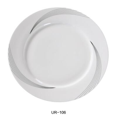 Yanco UR-106 6.25 in. Dia. Porcelain Bread Plate, Bone White - Pack of 36 