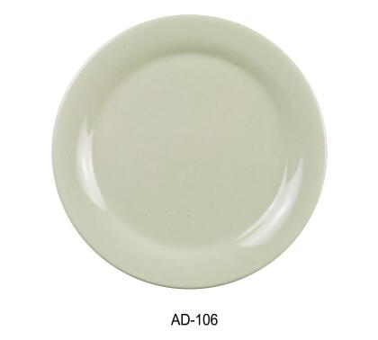 Yanco AD-106 6.25 in. Ardis Round Bread Plate - Melamine, Beige - Pack of 48 