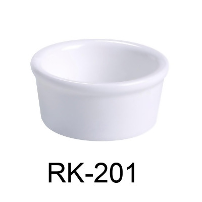 Yanco RK-201 1 x 2.25 in. Dia. Porcelain Smooth Ramekin, Super White - 1 oz - Pack of 72 