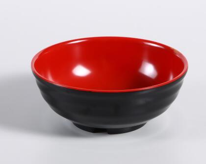 Yanco CR-538 36 oz Two-Tone Noodle Bowl, Black & Red - 3 x 7.875 in. - Pack of 24 