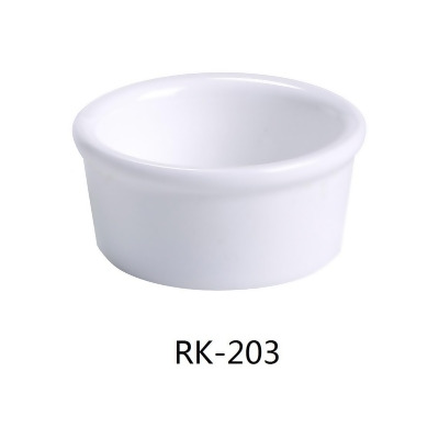 Yanco RK-203 1.25 x 2.75 in. Dia. Porcelain Smooth Ramekin, Bone White - 2.5 oz - Pack of 48 