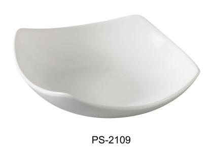 Yanco PS-2109 9 in. Porcelain Square Bowl, Bone White - 24 oz - Pack of 12 