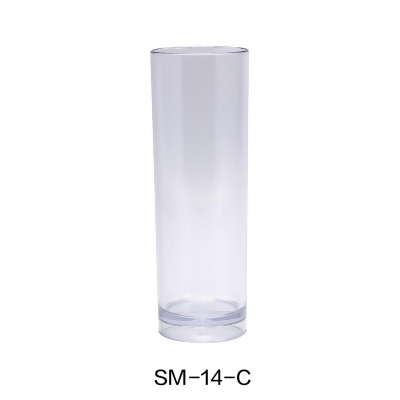 Yanco SM-14-C 7 x 2.5 in. Dia. Stemware Plastic Collins Glass, Clear - 14 oz - Pack of 24 