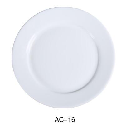 Yanco AC-16 10.5 in. ABCO Dinner Plate - Porcelain, Super White - Pack of 12