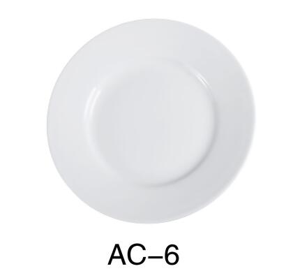 Yanco AC-6 6.25 in. ABCO Bread Plate - Porcelain, Super White - Pack of 36 