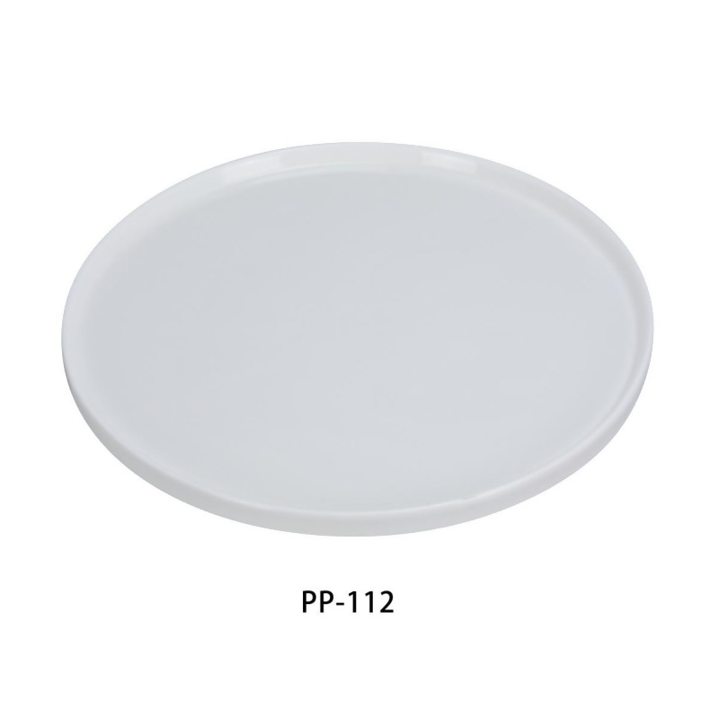 Yanco PP-112 12 in. Porcelain Pizza Plate Coupe, Super White - Pack of 12