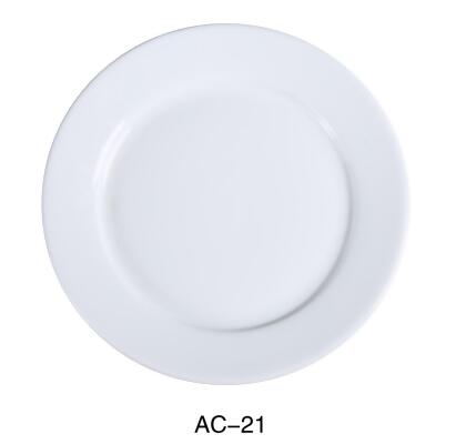 Yanco AC-21 12 in. ABCO Dinner Plate - Porcelain, Super White - Pack of 12