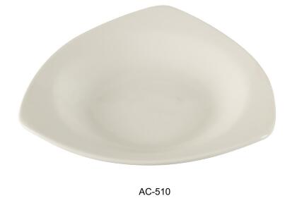 Yanco AC-510 10.5 in. ABCO Triangle Porcelain Pasta Bowl, Super White - 22 oz - Pack of 12