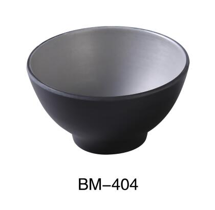 Yanco BM-404 4.5 x 2.75 in. Birmingham Melamine Scratch Resistant Rice Soup Bowl - 10 oz - Pack of 48 
